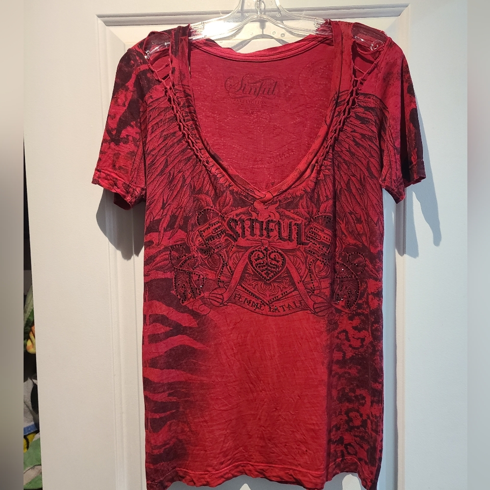 Sinful Crimson Winged Graphic Tee